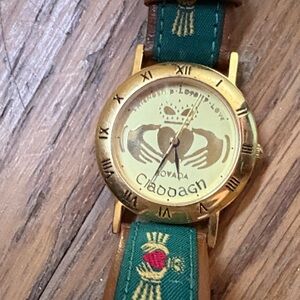 Claddagh Gold and Green Watch by Rovada- Authentic Ireland Made.